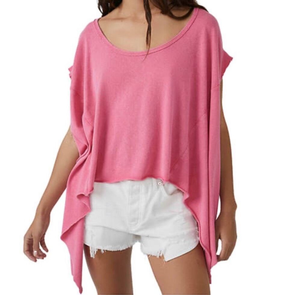 Free People We The Free Angel Tee Pink Womens XS NEW